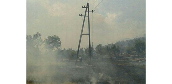 CEDIS: Izgorjeli stubovi dalekovoda, dio Pipera bez struje (Foto) CEDIS: Izgorjeli stubovi dalekovoda, dio Pipera bez struje (Foto)