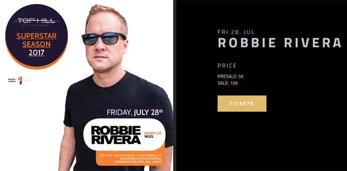 Robbie Rivera u petak nastupa na Top Hill-u! Robbie Rivera u petak nastupa na Top Hill-u!