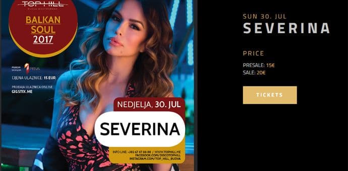 Severina u nedjelju nastupa na Top Hill-u! Severina u nedjelju nastupa na Top Hill-u!