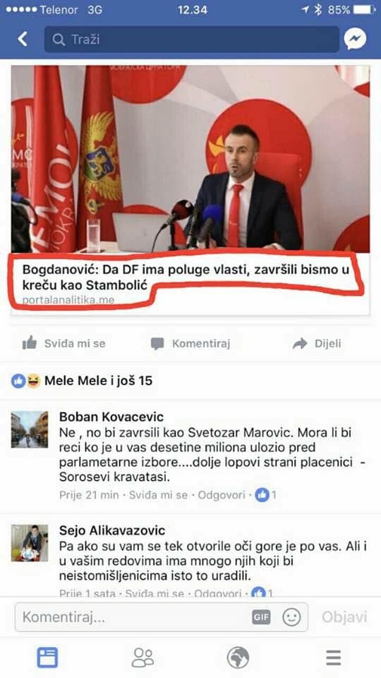 Demokrate: Krivična prijava zbog komentara na Fejsbuku Demokrate: Krivična prijava zbog komentara na Fejsbuku