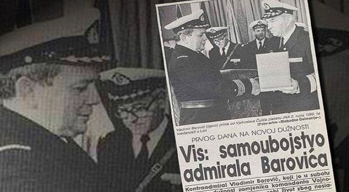Prije 26 godina ubio se admiral Barović: Pucao u sebe ali ne na Dalmaciju Prije 26 godina ubio se admiral Barović: Pucao u sebe ali ne na Dalmaciju
