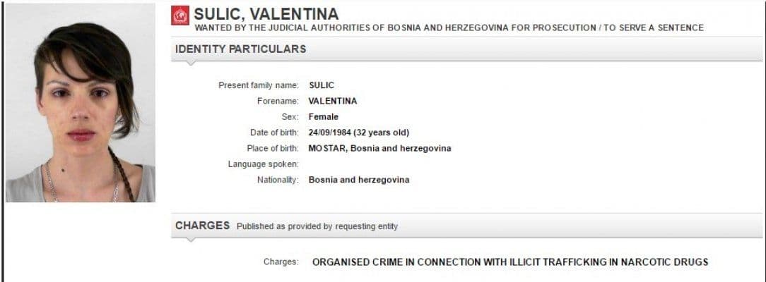 "Pala" ljepotica sa Interpolove liste: Tina Sulić uhapšena u Mostaru "Pala" ljepotica sa Interpolove liste: Tina Sulić uhapšena u Mostaru