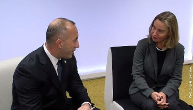 Mogerinijeva napustila sastanak sa Haradinajem Mogerinijeva napustila sastanak sa Haradinajem