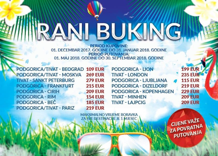 Jeftinije karte za rani buking Jeftinije karte za rani buking