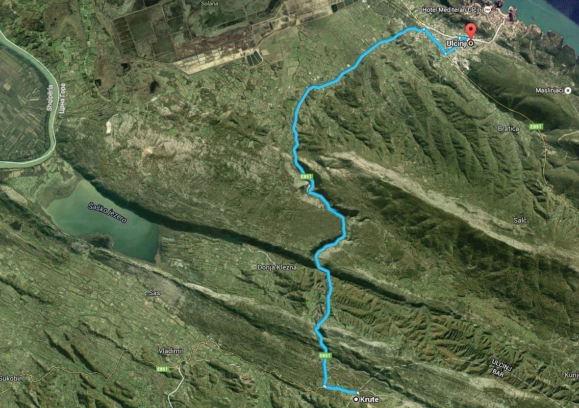 Put Ulcinj – Krute zatvoren za saobraćaj Put Ulcinj – Krute zatvoren za saobraćaj
