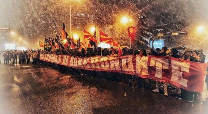 Protest u Skoplju protiv promjene imena Makedonije Protest u Skoplju protiv promjene imena Makedonije