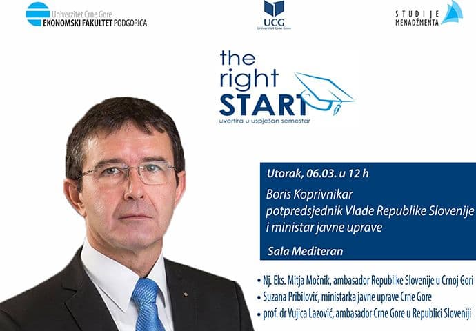 Gostujuće predavanje slovenačkog vicepremijera Borisa Koprivnikara Gostujuće predavanje slovenačkog vicepremijera Borisa Koprivnikara