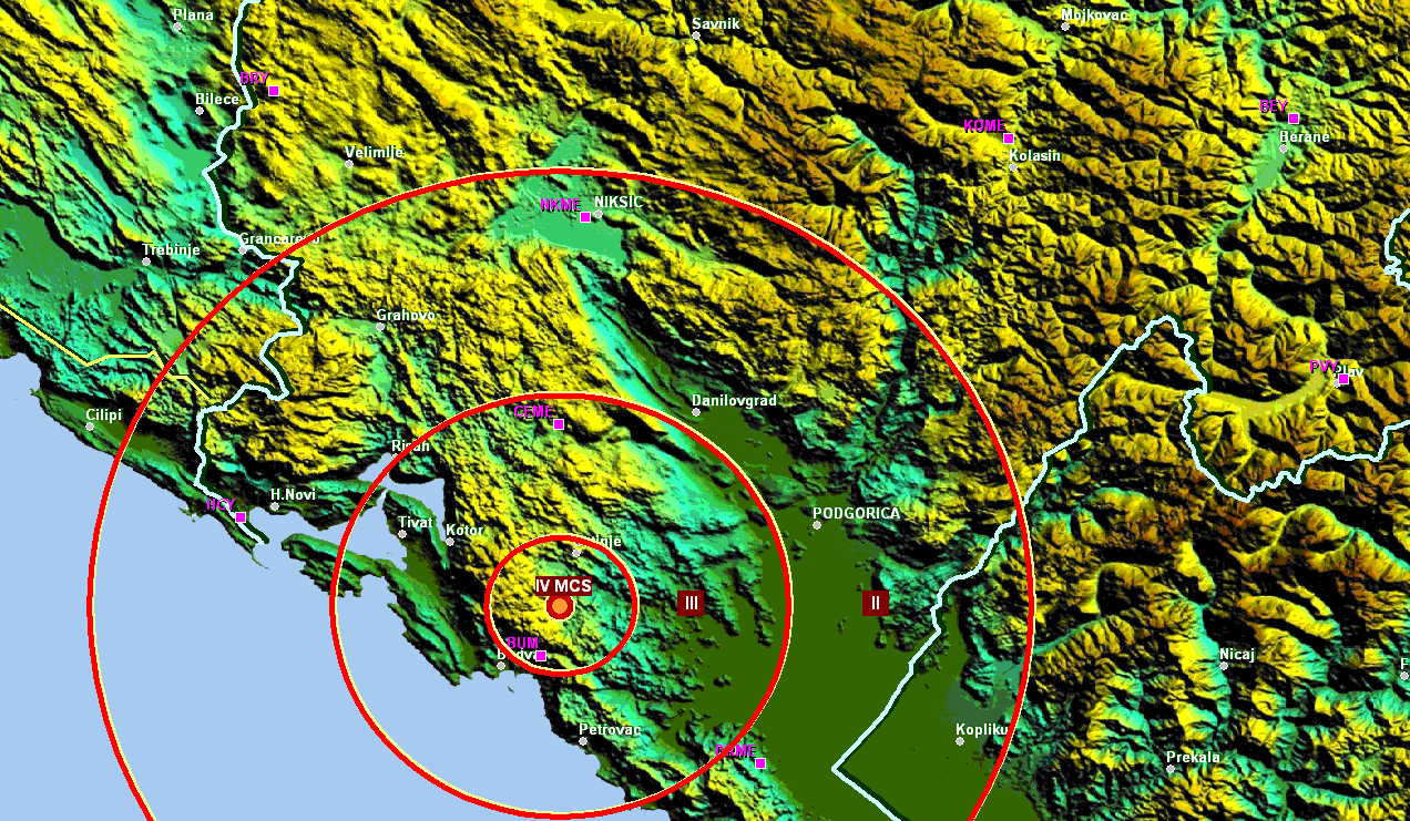 Zemljotres jačine 2,9 Rihtera pogodio okolinu Cetinja Zemljotres jačine 2,9 Rihtera pogodio okolinu Cetinja