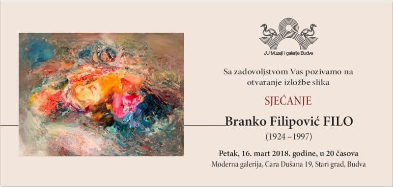 Izložba slika Branka Filipovića sjutra u Modernoj galeriji Izložba slika Branka Filipovića sjutra u Modernoj galeriji