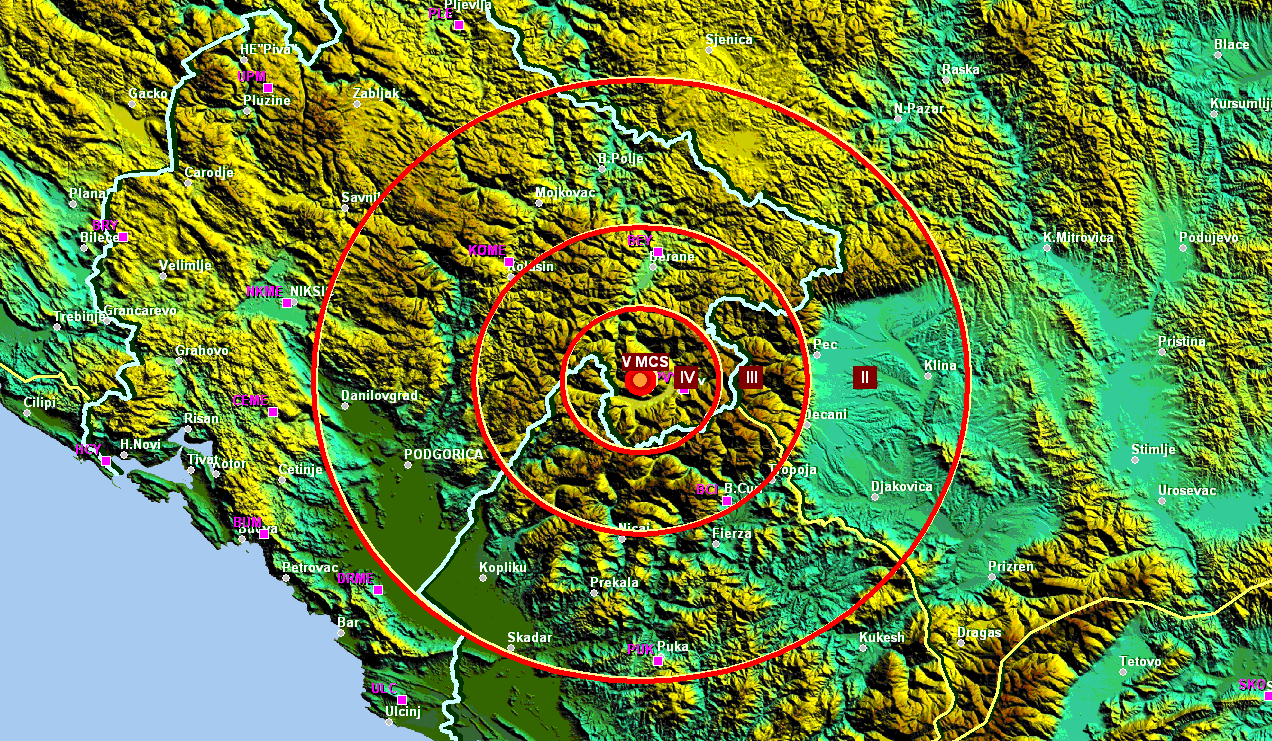 Zemljotres jačine 3,1 Rihtera potresao Plav Zemljotres jačine 3,1 Rihtera potresao Plav