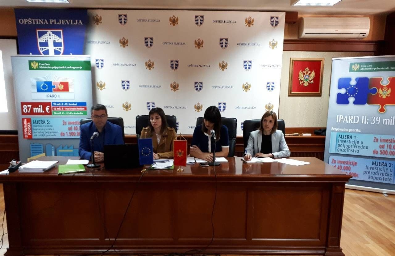 IPARD javni poziv za preradu predstavljen u Pljevljima i Žabljaku IPARD javni poziv za preradu predstavljen u Pljevljima i Žabljaku