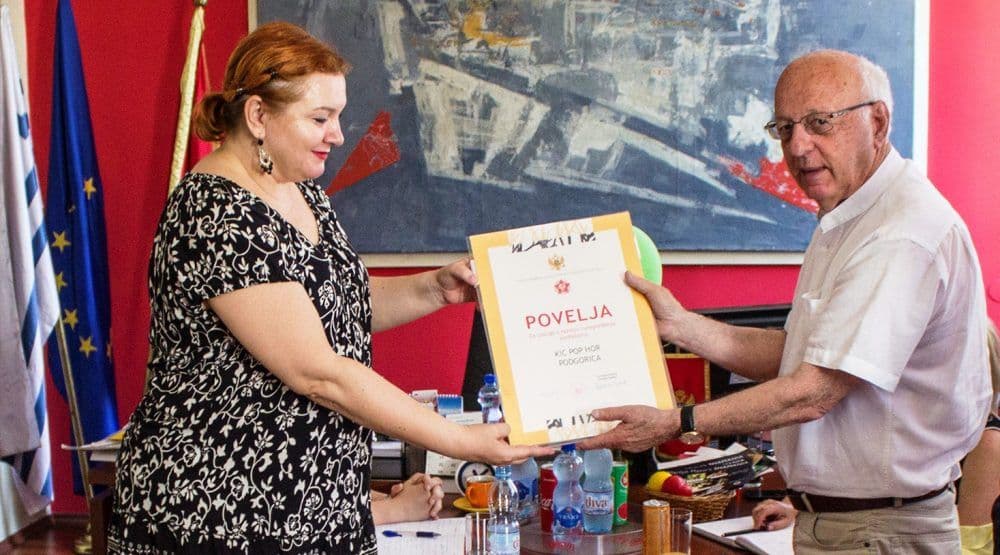 Povelja SUBNOR-a KIC pop horu Povelja SUBNOR-a KIC pop horu