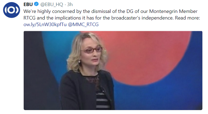 EBU: RTCG da radi bez političke kontrole i uticaja EBU: RTCG da radi bez političke kontrole i uticaja