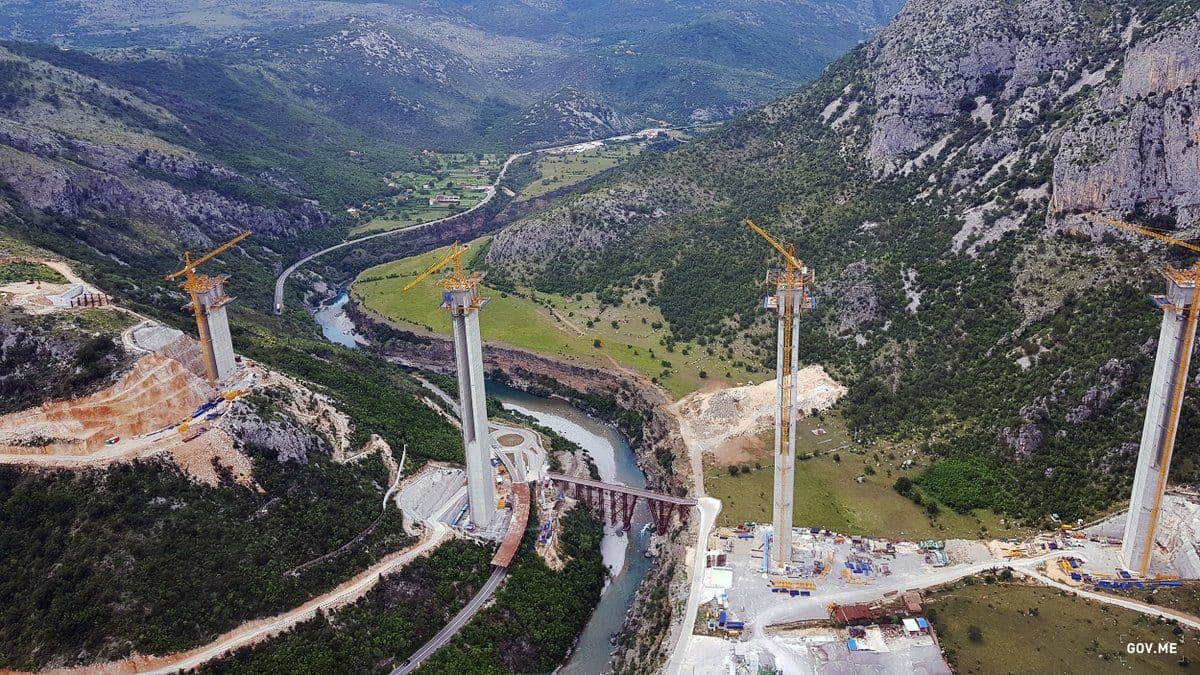 Pogledajte kako iz ptičje perspektive izgleda gradilište mosta Moračica (VIDEO) Foto: gov.me