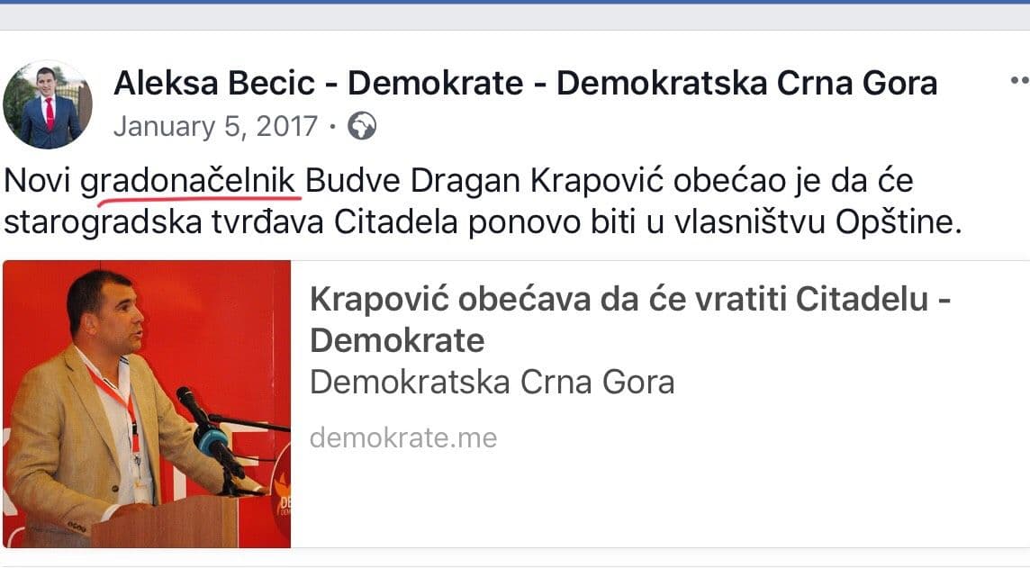 DPS Budva: Bečićev "gradonačelnik" u nevolji DPS Budva: Bečićev "gradonačelnik" u nevolji