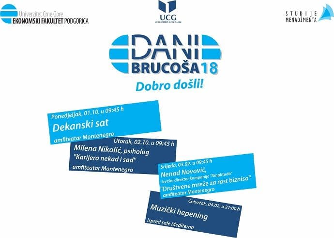 Manifestacija "Dani brucoša" počinje u ponedjeljak Manifestacija "Dani brucoša" počinje u ponedjeljak