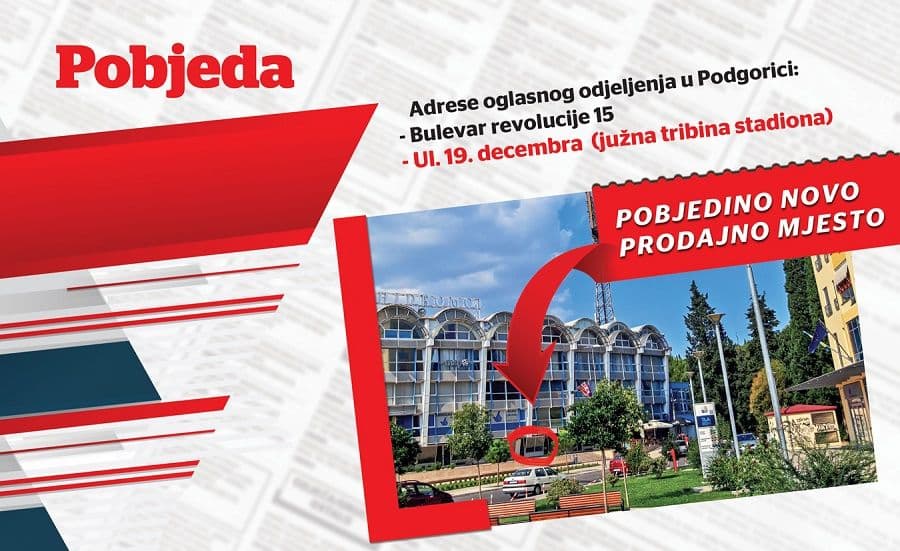 Nove prostorije Oglasnog odjeljenja Pobjede u Podgorici Nove prostorije Oglasnog odjeljenja Pobjede u Podgorici