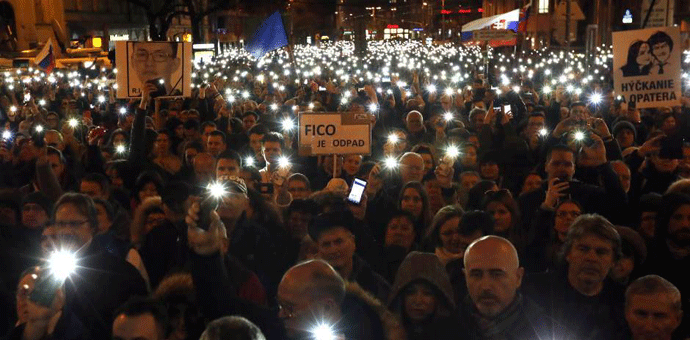 Desetine hiljada ljudi na obilježavanju godišnjice ubistva novinara Foto: Tanjug/AP Photo/Petr David Josek