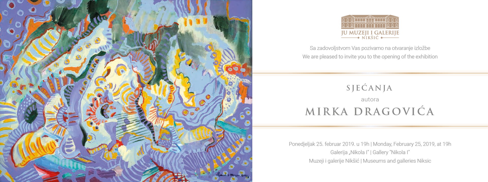 Izložba Mirka Dragovića u ponedjeljak u galeriji Nikola I Izložba Mirka Dragovića u ponedjeljak u galeriji Nikola I