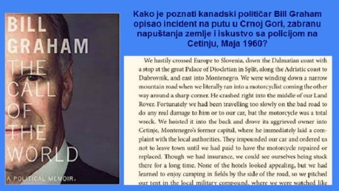 Kako je poznati kanadski političar opisao incident na putu u Crnoj Gori i zabranu napuštanja Cetinja Kako je poznati kanadski političar opisao incident na putu u Crnoj Gori i zabranu napuštanja Cetinja