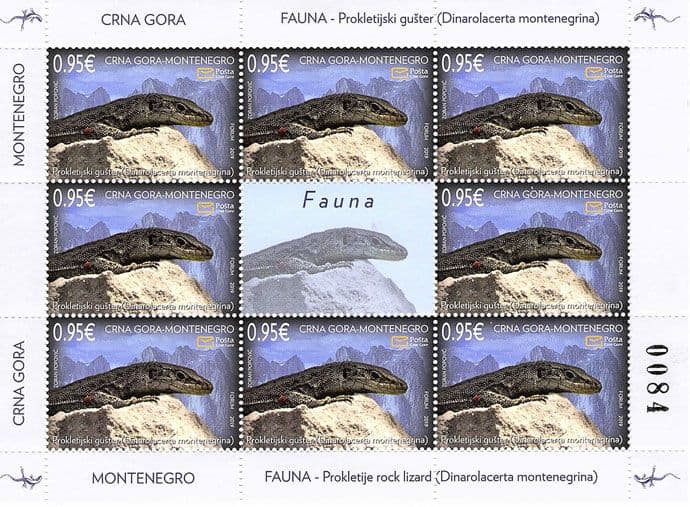 Prokletijski gušter na poštanskim markama Prokletijski gušter na poštanskim markama