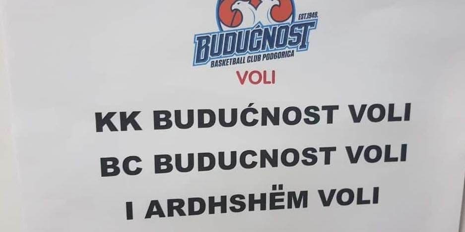 Nova provokacija: Ime Budućnosti ispisano na albanskom jeziku Sport klub