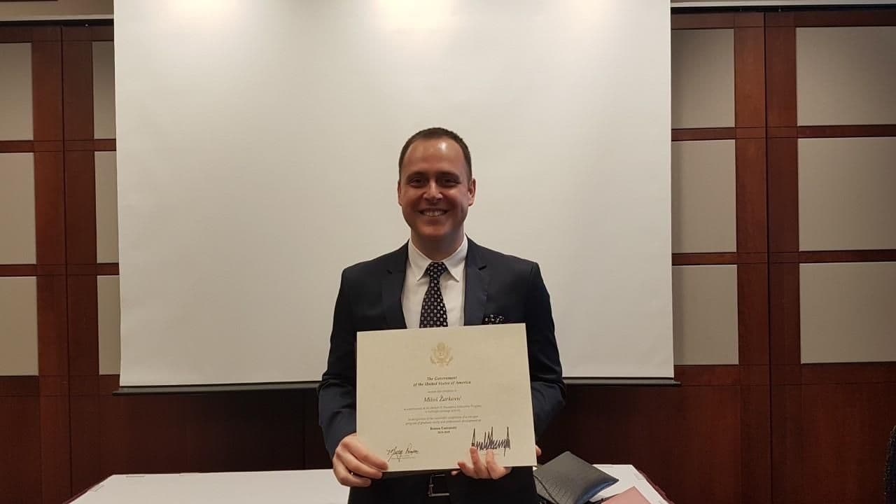 Žarković dobitnik čuvene Hubert Humphrey stipendije Žarković dobitnik čuvene Hubert Humphrey stipendije