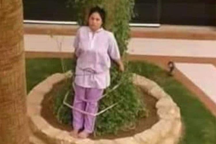 Kućnu pomoćnicu zavezali za drvo Fejsbuk