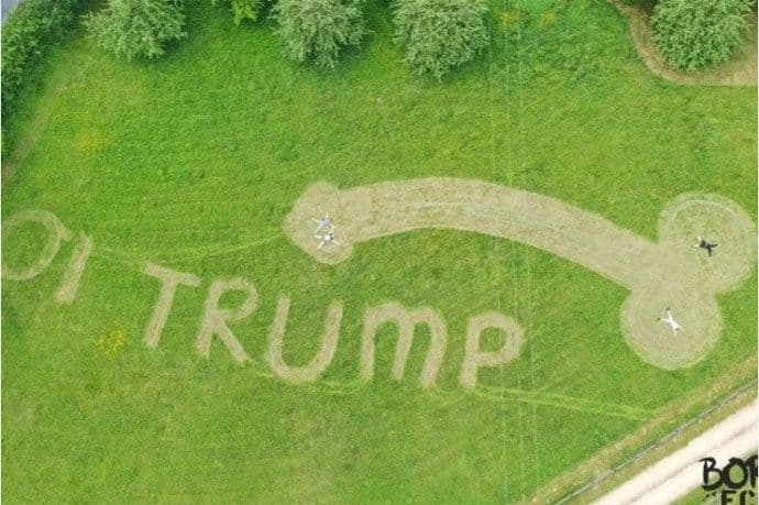 Džinovski penis u travi "dočekao" Trampa tokom slijetanja u London Džinovski penis u travi "dočekao" Trampa tokom slijetanja u London