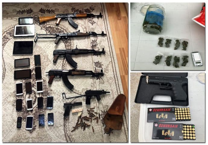 U štek stanu držao puške, pištolje, municiju i drogu Foto: Uprava policije