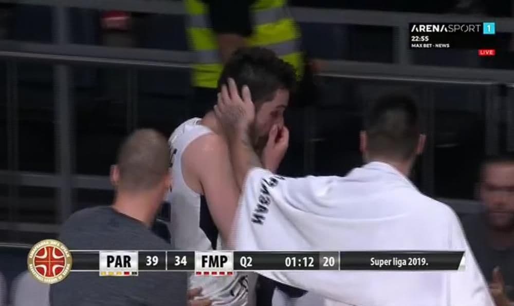 Jeziva povreda košarkaša Partizana Jeziva povreda košarkaša Partizana