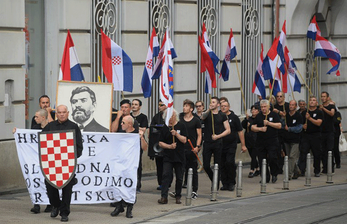 Ekstremni desničari šetali ulicama Zagreba Foto: Marko Lukunic/PIXSELL