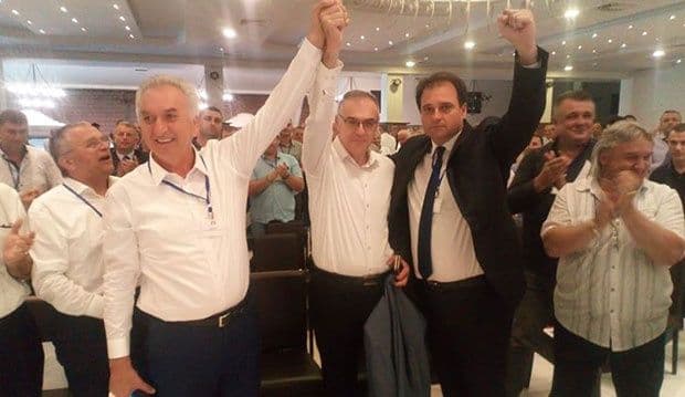Šarović na čelu SDS Šarović sa Miličevićem i Govedaricom