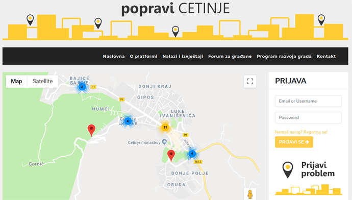 Popravi Cetinje - prijavi problem u lokalnoj zajednici Popravi Cetinje - prijavi problem u lokalnoj zajednici