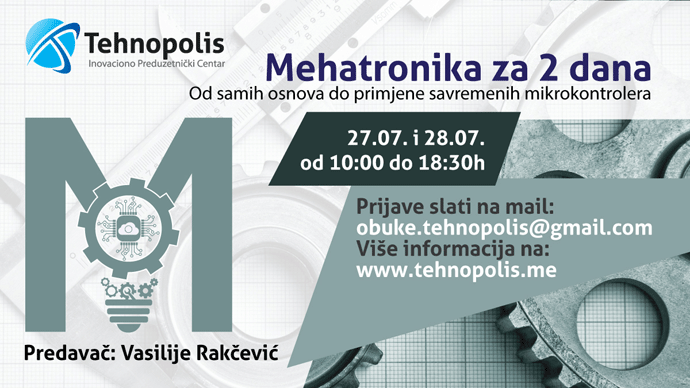 Tehnopolis krajem jula organizuje obuku "Mehatronika za dva dana" Tehnopolis krajem jula organizuje obuku "Mehatronika za dva dana"