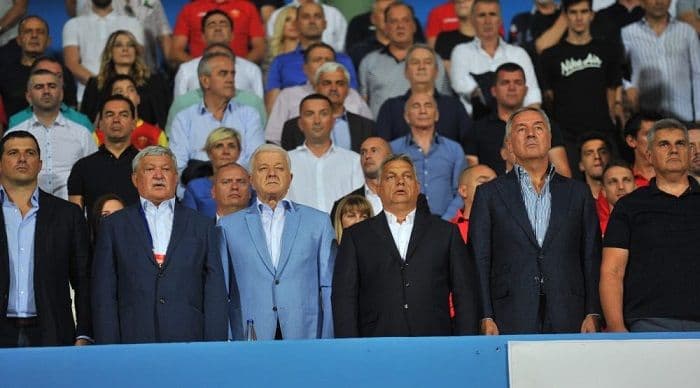 Premijer Mađarske na stadionu pod Goricom, sa Đukanovićem u loži foto:aktuelno.me