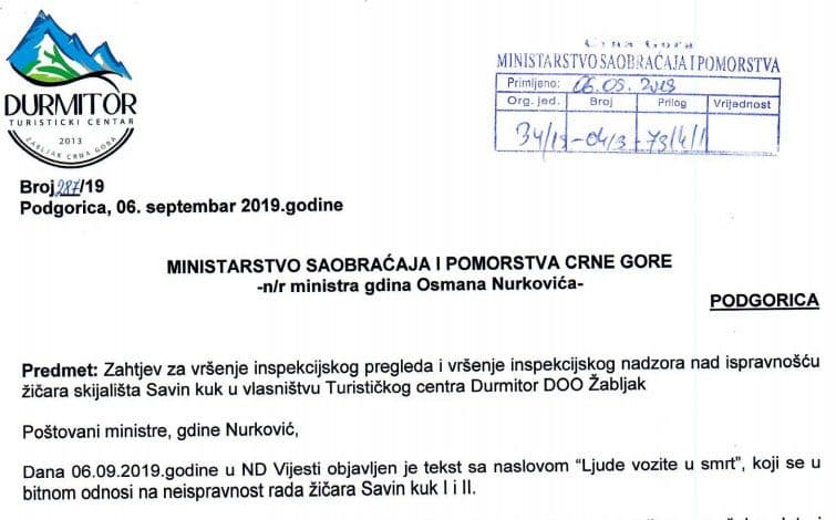 TC Durmitor: Žičare na Savinom kuku su ispravne TC Durmitor: Žičare na Savinom kuku su ispravne