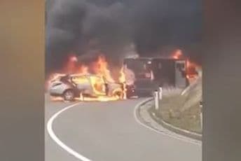 Pucnjava i oružana pljačka: Ima povrijeđenih, vozila gore Pucnjava i oružana pljačka: Ima povrijeđenih, vozila gore