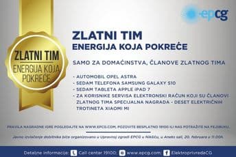 NAGRADNA IGRA ''ZLATNI TIM: ENERGIJA KOJA POKREĆE'' NAGRADNA IGRA ''ZLATNI TIM: ENERGIJA KOJA POKREĆE''