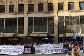 Njujork: Protest vjernika SPC povodom Zakona o slobodi vjeroispovijesti Njujork: Protest vjernika SPC povodom Zakona o slobodi vjeroispovijesti