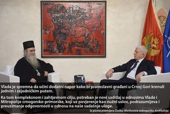 Marković pisao Amfilohiju: Spremni smo da još jednom sagledamo najbolja rješenja Marković pisao Amfilohiju: Spremni smo da još jednom sagledamo najbolja rješenja