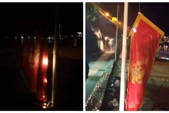 SKANDALOZNO: Zapaljena crnogorska zastava u Budvi! SKANDALOZNO: Zapaljena crnogorska zastava u Budvi!