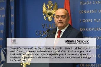 SIMOVIĆ: Srbija nije gradila crkve u CG, pa nema potrebe ni sada da priskače SIMOVIĆ: Srbija nije gradila crkve u CG, pa nema potrebe ni sada da priskače