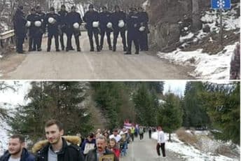 Vraćena litija iz Čajniča sa granice CG Vraćena litija iz Čajniča sa granice CG