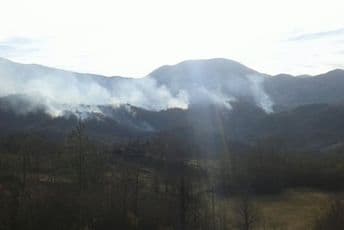 Tri šumska požara, vatrogasci na terenu Tri šumska požara, vatrogasci na terenu