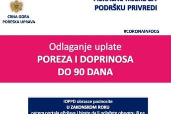 Odlaganje plaćanja poreskih obaveza po osnovu zarada zaposlenima i po osnovu reprograma do 90 dana Odlaganje plaćanja poreskih obaveza po osnovu zarada zaposlenima i po osnovu reprograma do 90 dana