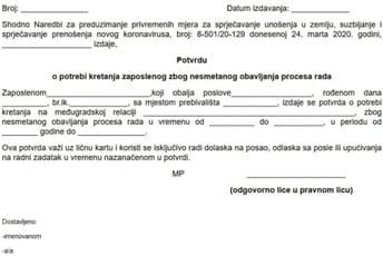 Potvrdu za međugradski saobraćaj zloupotrijebile 22 osobe Potvrdu za međugradski saobraćaj zloupotrijebile 22 osobe