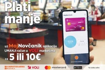 Plati manje: 5 eura za postojeće, 10 eura za nove korisnike aplikacije MojNovčanik prilikom trgovine u VOLI marketima Plati manje: 5 eura za postojeće, 10 eura za nove korisnike aplikacije MojNovčanik prilikom trgovine u VOLI marketima