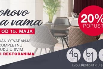 Specijalni poklon dobrodošlice u Voli restoranima - 20% Specijalni poklon dobrodošlice u Voli restoranima - 20%