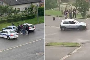 Mladić divljao autom pa sletio niz brijeg (Video) Mladić divljao autom pa sletio niz brijeg (Video)